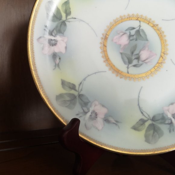 Antique Austria Roses Porcelain Plate - Picture 3 of 6